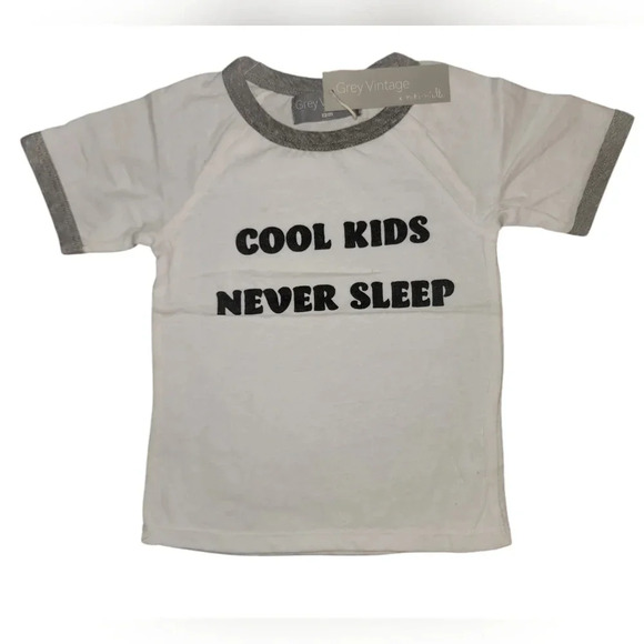 NWT Grey Vintage Cool Kids Never Sleep Infant Tee Size 12 Months - Picture 1 of 4